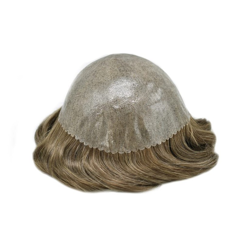 Healthlif Mens Toupee Human Hair Replcement System Full Poly Thin