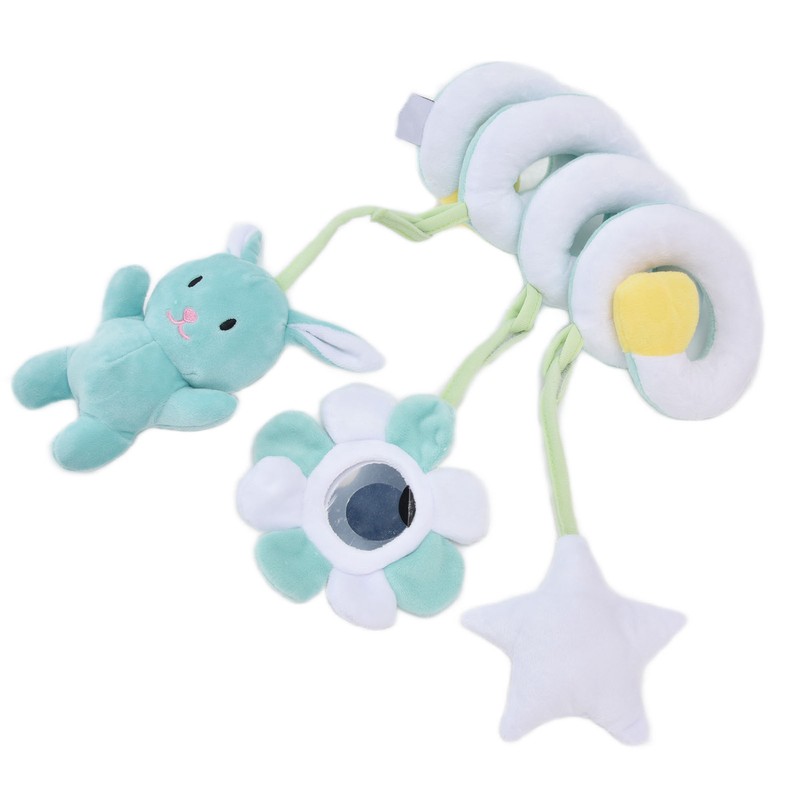 Baby Plush Animal Stroller Toys Spiral Activity Hanging Toys Ringing