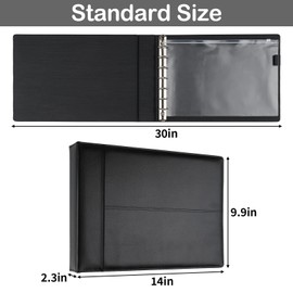 Professional 7 Ring Business Checkbook Binder, Premium PU Leather Organizer for 3-On-A-Page Checks, Perfect for Business and Personal Finances, Fits 9x13 Inch Sheets, 600 Check Capacity