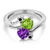 Gem Stone King 925 Sterling Silver Green Peridot Purple Amethyst
