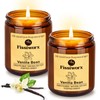 Fissiworx Vanilla Scented Candle Set 2 Pack, Candle for Home