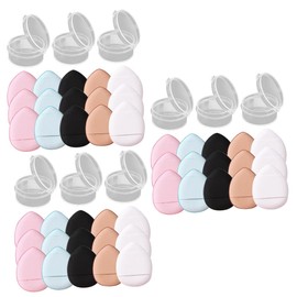 Baluue 45pcs Mini Powder Puff for Makeup Application Compact Velour Cosmetic Tool for Setting Powder for Precise Coverage Includes Cases for Easy Storage