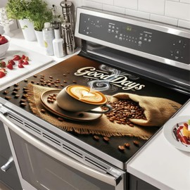HOMETITUTE Stove Top Cover for Electric 28x20 Inch Diatomite Good Days Stovetop Covers Coffee Bar Decor Kitchen Countertop Pad Mat Coffee Station Mat Heat Resistant Cooktop Protector Decor