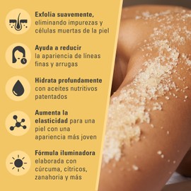 Turmeric Scrub Exfoliante Corporal de Cúrcuma con Colágeno y Aceite de Coco Textura Suave e Hidratante Exfolia suavemente rostro, cuerpo, manos y pies, cuidado de la piel hidratante 453 g