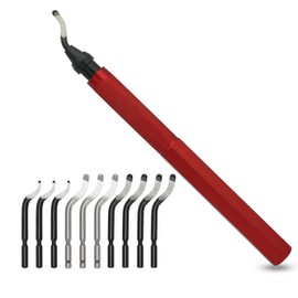 VASTOOLS Deburrer, hand deburring tool for plastic, metal, stainless steel, steel, copper, aluminium and 3D printing, 11 different blades for different holes, round holes, inner edges