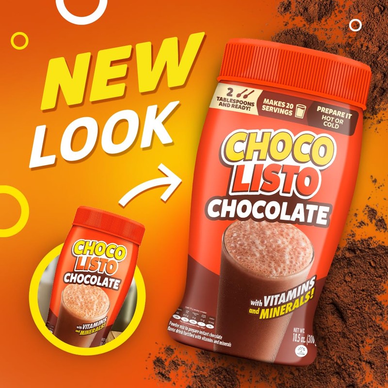 Chocolisto Instant Chocolate Drink, Nutritious Beverage with Vitamins and Minerals,