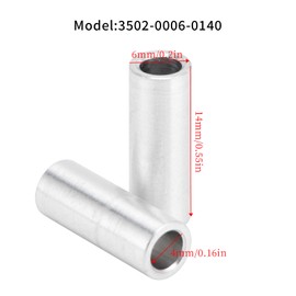 10 Pieces Round Spacer, 4mm ID, 6mm OD, Aluminum Alloy Unthreaded Standoff for Mechanical Assemblies/Electronics(14mm Long)