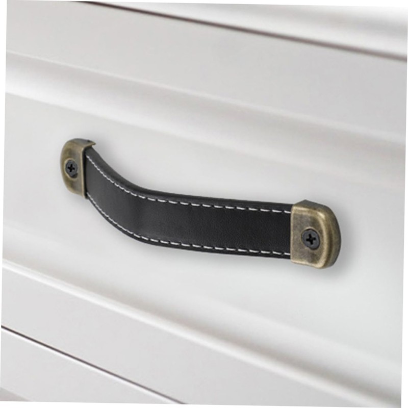 SOLUSTRE 6 Pcs Leather Handles Crate Leather Knobs Leather Drawer