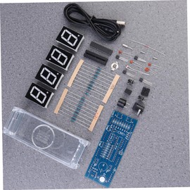 Levemolo 1set Led Digital Clock Kit Microchip Components Assembly White Color Easy to Configure for Home Decor and Projects