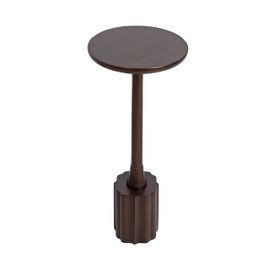 Kate and Laurel Nisha Modern Mango Wood Round Drink Table, 10 x 10 x 22, Dark Brown, Transitional Wooden Circle Mini Table for Use as Indoor Plant Stand or Living Room Accent