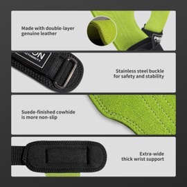 PROIRON Premium Leather Wrist Straps for Gym Weight Lifting, Anti-Slip Convex Grip Straps for Hand & Wrist Protection, Weightlifting Gifts, Deadlifts, Powerlifting, Heavy Shrug, Pull Ups, Men Women