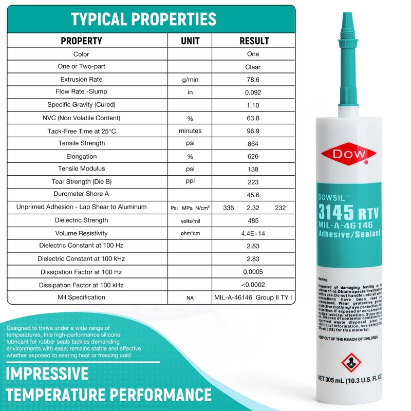 3145 RTV 305ml 10.3oz for Dowsil Adhesive Sealant Mil-A-46146 Electrical