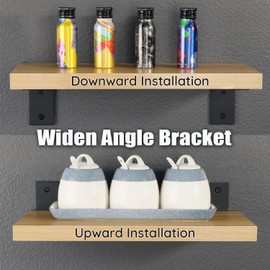 SAYAYO Shelf Bracket Black Shelf Bracket Angle Shelf Stainless Steel 90 Degree Multifunctional Metal Angle for Wooden Shelves Wooden Furniture Pack of 2 Shelf Brackets Black 175 x 105 cm