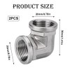 2 pieces 304 stainless steel angle 90°, 1/2 inch female