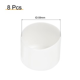 sourcing map 8pcs 59mm(2 5/16") Rubber End Caps, Round Vinyl Plug Insert Plastic End Caps for Tubing, Fence, Pipe Post, Furniture, Railing, White