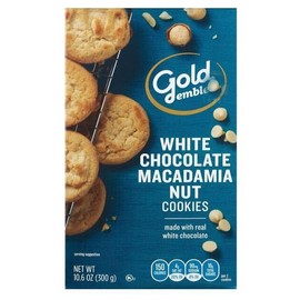 White Chocolate Chip Macadamia Cookies, Snack Snacking Food Gift Treat, 10.6 oz Gold Emblem Box