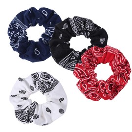 nuoshen Bandana Cloth Fabric Scrunchies Hair Elastics Ties，Hair Scrunchies Elastic Hair Ties Women Accessories