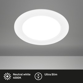 BRILONER - 1x LED Recessed Spotlight 230 V Flat Neutral White Light, 12 W, 1200 lm, LED Spotlight, Ceiling Spotlights, LED Spotlights, 230 V, Recessed Spotlights, LED, Ceiling Spotlight, 68 mm, 170 x