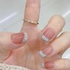YoYoee Short Square Press on Nails French False Nails Cute