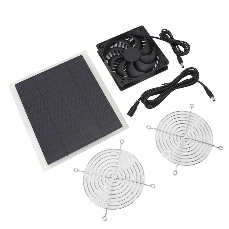 Solar Panel Fan 10W Exhaust Fan Dual Layer Metal Shell