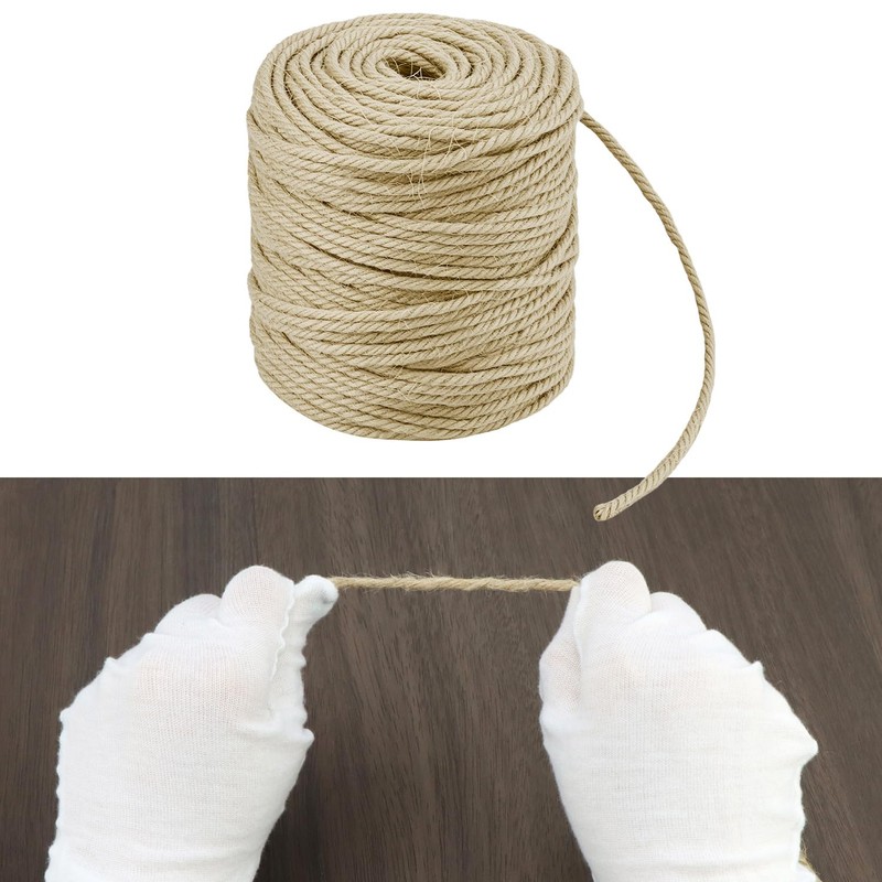 QWORK® 100M Garten Juteschnur, 4 mm Hanfseil, für Geschenke verpacken,