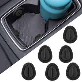 QZTYTY 6PCS Car Cup Holder Limiter, Car Cup Holder Inserts, Anti Shake Car Coasters Bottle Stabilizers with Self-Adhesive, Car Accessories Water Cup Position Limiter for Vehicles (Black, 6PCS)