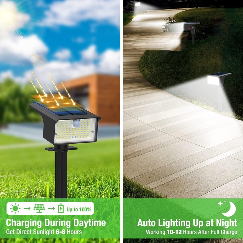 nipify Solar Spot Lights Outdoor, 3 Pack/62 LED Solar Motion