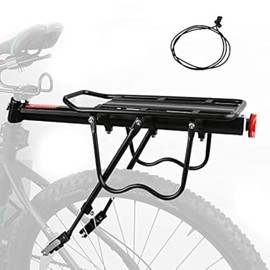 ZTZ Rear Bike Rack Aluminum Alloy Bike Rack for Back of Bike (110-165lbs Capacity)- Adjustable Quick Release Bicycle Cargo Rack, Easy Installation
