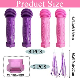 2 Pairs Mini Scooter Handles, Children'S Scooters with ribbon，Scooter Handle Grip Suitable for Children Bikes, Kid Kick Drifting and Swing Scooters