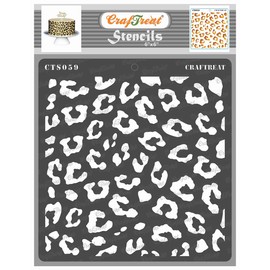 CrafTreat Reusable Cheetah Print Stencil for Crafts - Cheetah Skin Pattern Stencil 6X6 Inch - Leopard Print Animal Skin Stencils for Furniture Painting on Cakes,Home Decor,Arts and Crafts