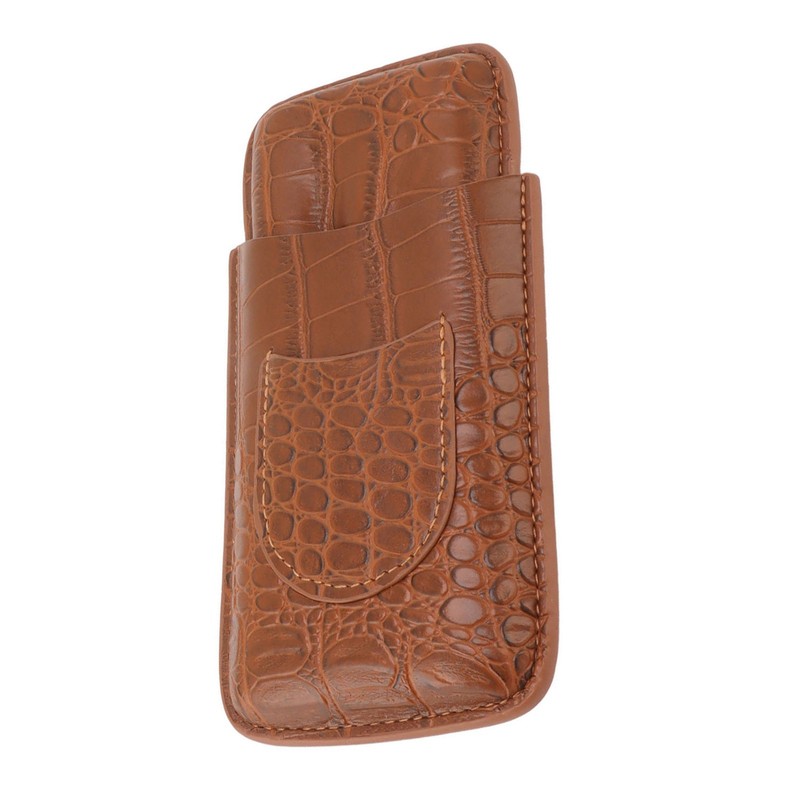 Cigar Holder Case Artificial Leather Portable Durable Elegant 3 Finger