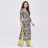 Tissu - Kurta con estampado de rayón azul y verde