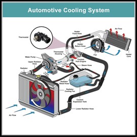 HEROFFIX Engine Coolant Thermostat Housing Assembly Replacement for Jeep Grand Cherokee 3.0L V6 2014-2019, 68253514AA Metal Black 1Pc
