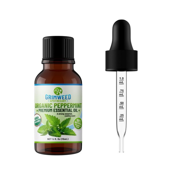 100% Pure Peppermint Essential Oil - USDA Organic Therapeutic Grade Aromatherapy Oil for Relaxation and Comfort