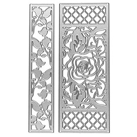 Ideen mit Herz Cutting dies, borders 1, 1: 13.4 cm x 2.6 cm, 2: 13.4 cm x 5.7 cm, 2 pieces, stencil for designing decorative edges, decorative borders