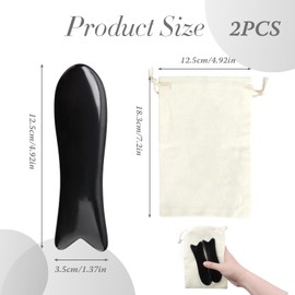 Premium Horn Gua Sha Set - Entspannende Massage mit Büffelhorn Schabern in Fischform (2 Stück A) für Ganzkörperpflege