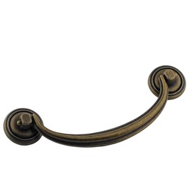 MuDuJia 10-Pack 4.75" C-C Bail Drawer Pull Drop Dresser Handle Swing Pendant Cabinet Pull Knob Hardware Vintage Style Antique Brass 4 3/4" Centers 120 mm (10, Antique Brass)