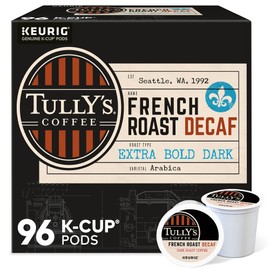 Tully's Coffee French Roast Decaf, Keurig Single-Serve K-Cup Pods, Dark Roast, 96 Count