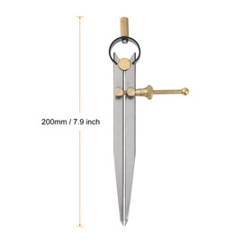 sourcing map Spring Joint Caliper 6 inch / 150mm Steel Spring Divider Caliper with Brass Fulcrum for Metalworking Geometry Drawing Woodworking, Flat Leg