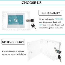 Thermostat Lock Box Universal Thermostat Cover Thermostat Lock Box with Key Large Thermostat Guard Thermostat Cover with Lock Fits Thermostats 7''*4.72''*2.2'' Or Smaller
