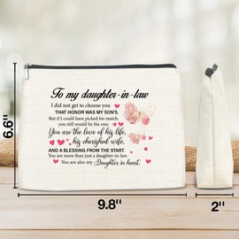 Soiceu Daughter in Law Gifts Makeup Bag, Berry with Pattern, Cosmetic Case, Travel/On-the-go, Toiletry, Storage, Gift for Cosmetic Enthusiasts