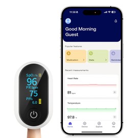 Oxímetro de pulso Bluetooth de dedo, monitor inteligente de saturación de oxígeno en sangre con aplicación para deportes y aviación, lector preciso de SpO2 y frecuencia cardíaca con pantalla OLED