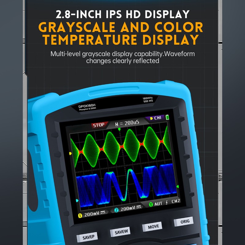 Fluorescent Digital Oscilloscope 2.8in Display 3000mAh Dual Channel Signal Generator