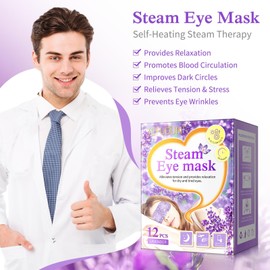 Heated Eye Mask,12 Pairs Steam Eye Mask,Heated Eye Mask For Dry Eyes,Eye Masks For Puffy Eyes,Self Heating Eye Mask,Heating Disposable Space Eye Masks For Dark Circles And Relieve Eye Fatigue