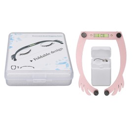 Eyebrow Bow Mapper Foldable Bow Tattoo Line Ruler Reusable Tattoo Eyebrow Ruler with Strings Pink