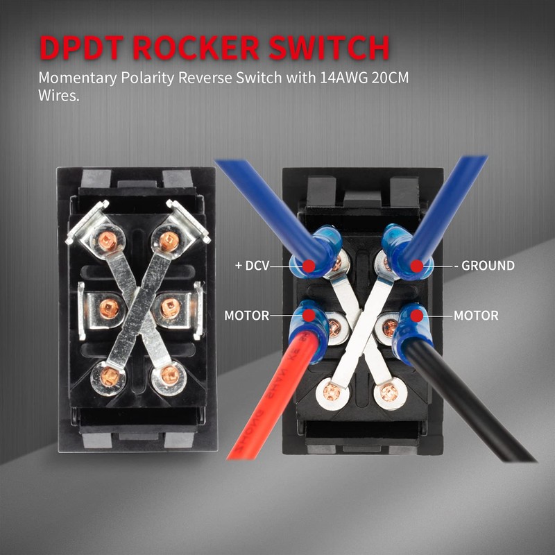 DaierTek Momentary RV Jack Rocker Switch 30 Amp 12V DC