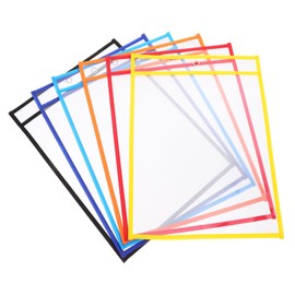 Operitacx Pack of 6 Wipeable Stationery Bags Dry Erase Calendar Clear Sleeves Dry Erase Bags for Teachers Dry Erase Bags Rewritable Pencil Case