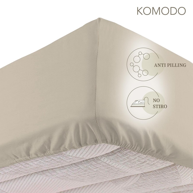Komodo Fitted Sheet Single Bed Fitted Sheet with Corners Plain
