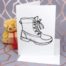Large (A4) 'Work Boot' Blank Greeting Card (GC00066398)