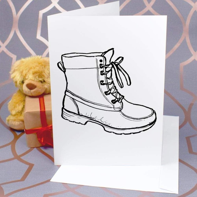 Large (A4) 'Work Boot' Blank Greeting Card (GC00066398)